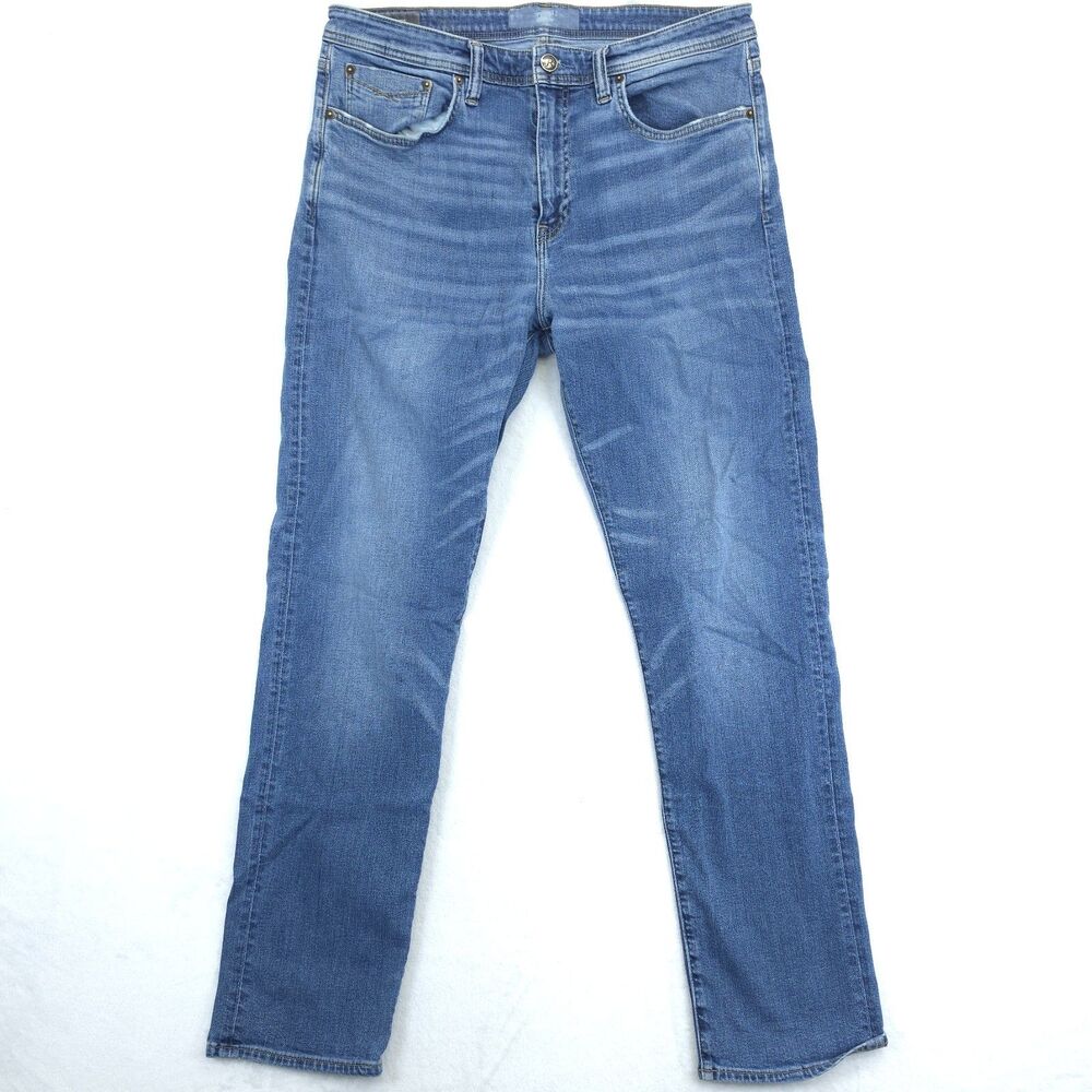 Revtown Jeans Men 36x32 Blue Automatic Medium Wash Stretch